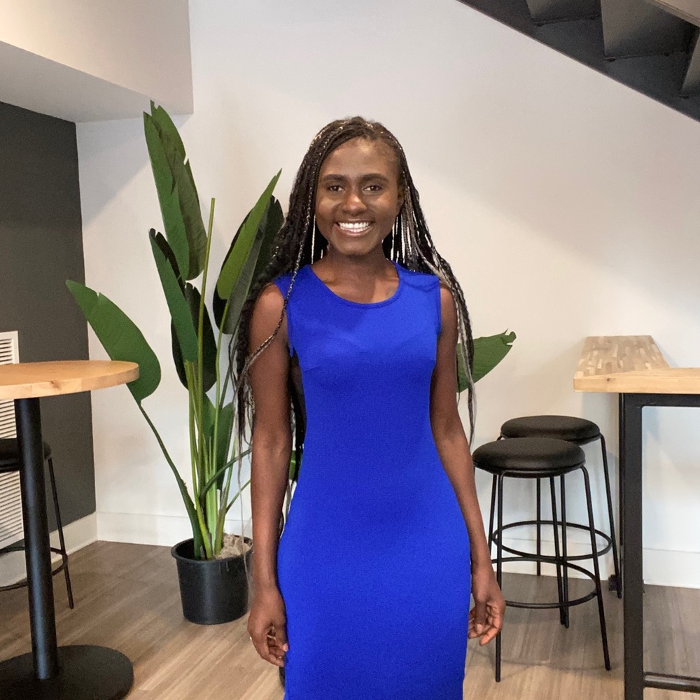 Solid Blue Dress - Picture 3 of 3